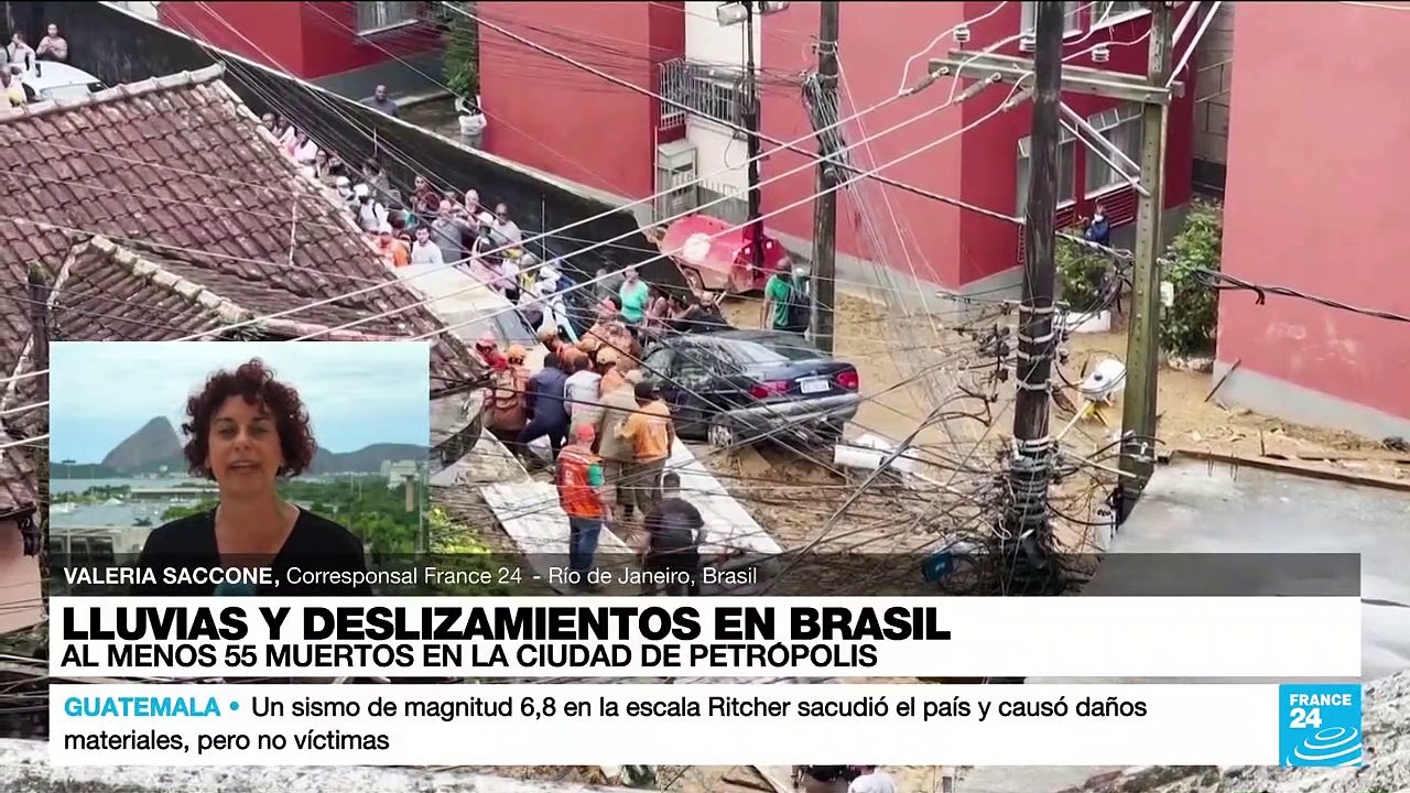 Informe desde Río de Janeiro: lluvias afectan a la región montañosa de Petrópolis