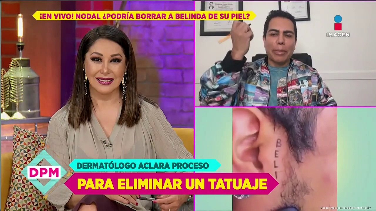 Imágenes FALSAS de Nodal borrando tatuaje de Belinda