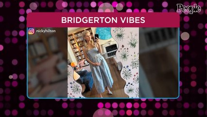 Pregnant Nicky Hilton Rothschild Gives 'Bridgerton Vibes' While Cradling Baby Bump During NYFW