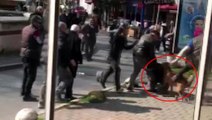 İstanbul'un göbeğinde pitbull dehşeti! Sokakta yürüyen 3 kişiye saldırı anı kamerada