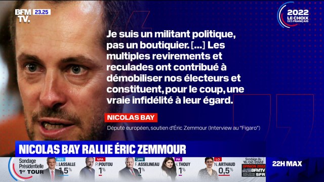 Présidentielle: Nicolas Bay, ex-cadre du Rassemblement national, confirme son ralliement à Éric Zemmour