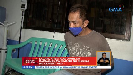 Lalaki, arestado dahil sa pagnanakaw umano ng makina ng cement mixer sa Pasay | UB