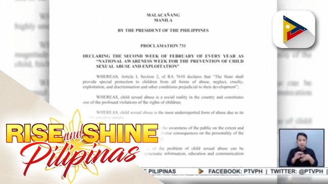 National Awareness Week for the Prevention of Child Sexual Abuse and Exploitation, ipinagdiriwang