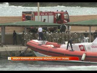 Angka korban bot karam meningkat 194 orang