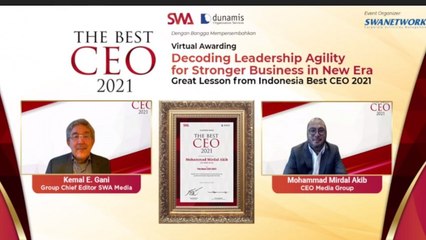 Mirdal Akib Terima Penghargaan Indonesia Best CEO 2021 versi SWA