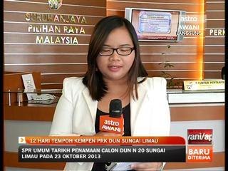 Tempoh kempen PRK DUN Sg Limau dalam masa 12 hari