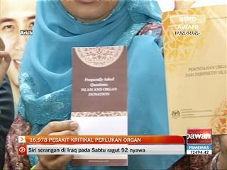 16,978 pesakit kritikal perlukan organ