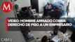 En Cajeme Sonora, cámaras de seguridad grabaron el cobro de piso a un empresario