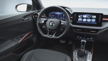 Der neue Skoda Fabia Monte Carlo - Karbon-Optik und in Schwarz und Rot gehaltene Details