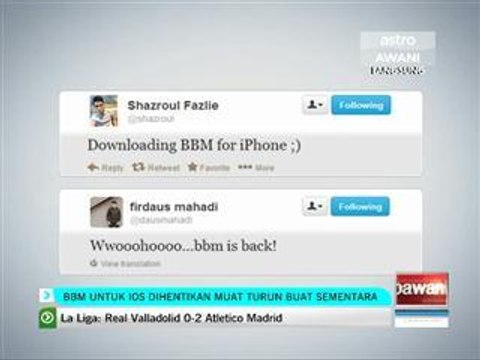 BBM untuk iOS7 dihentikan muat turun