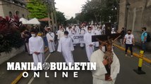 Priests hold a penitential walk in Intramuros, Manila to mark the 150th anniversary of Gomburza