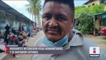 Migrantes recibieron visas humanitarias y se quitaron suturas