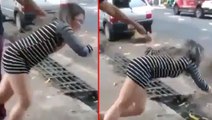 Dans ederken dengesini kaybeden genç kız, düştüğü yer yüzünden sokağa rezil oldu