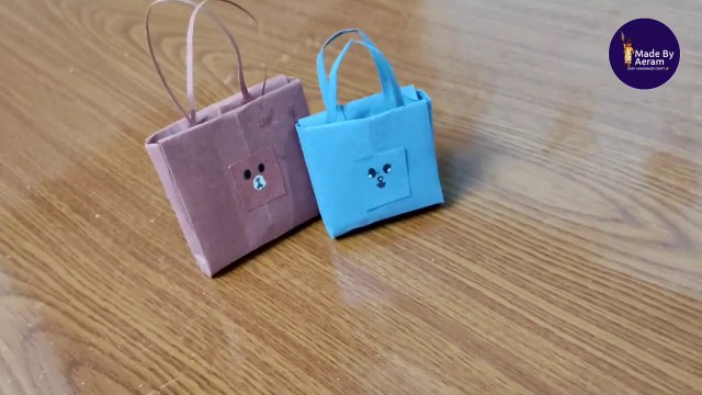 Easy making paper Shopping bag with paper How to make shopping carry bag with Origami paper