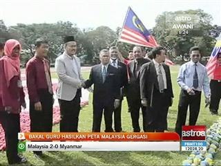 Bakal guru hasilkan peta Malaysia gergasi