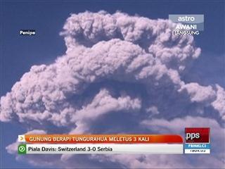 Gunung berapi Tungurahua meletus 3 kali
