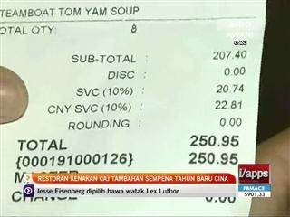 Restoran kenakan caj tambahan sempena Tahun Baru Cina