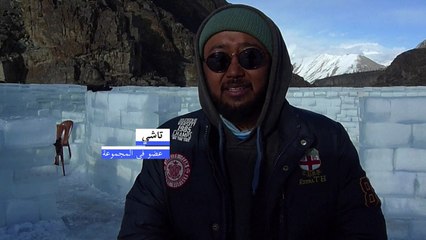 مجسم للكولوسيوم من كتل جليدية في جبال الهيمالايا الهندية