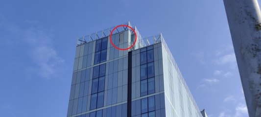Damage to Radisson Blu hotel from Storm Dudley