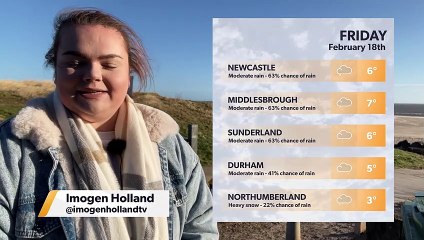 Daily Weather Report for the North East 17 February