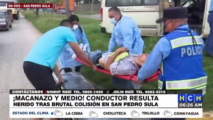 ¡Destartalado! Chofer y ayudante de “rapidito” por poco se matan, tras “leñazo” en bulevar sampedrano