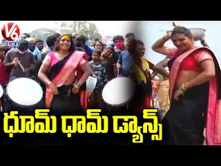 Trans woman Dance in Medaram Jatara | V6 News