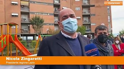 Zingaretti inaugura area verde complesso Ater Roma