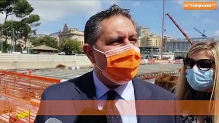 Ultima trave sul cantiere del Bisagno a Genova