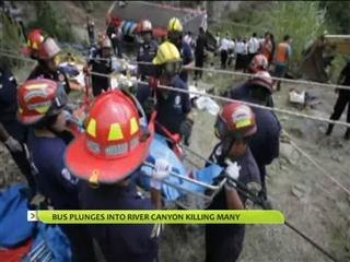 Bus plunges into river canyon killing many