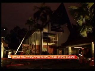 Banglo 3 tingkat Pesurujaya Tinggi Brunei musnah