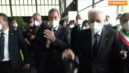 Covid, Mattarella visita l'hub vaccinale di Palermo