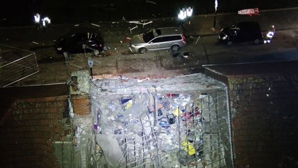 Roker Explosion: drone footage from Tyne and Wear Fire and Rescue Service