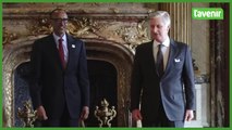 Le président rwandais Paul Kagame reçu au palais par le roi Philippe