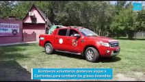 Bomberos voluntarios platenses viajan a Corrientes para combatir los graves incendios