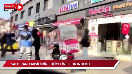 Testereyle motosikletli kuryeye saldıran taksicinin ehliyetine el konuldu 