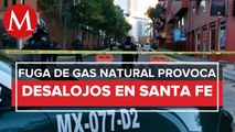 Desalojan varios inmuebles de Santa Fe, CdMx, por fuga de gas