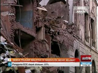 Semua pelajar Malaysia di Mansoura Mesir selamat