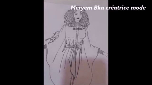 رسم كاب شيك بقلم الرصاص Drawing chic cape in pencil Dessin cape chic en crayon