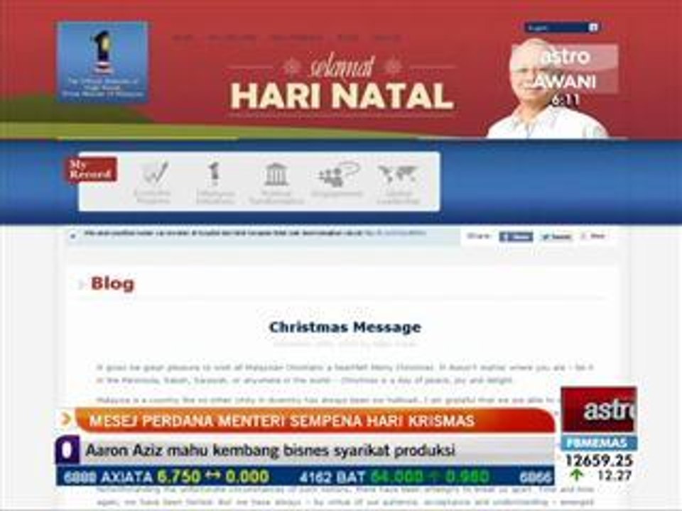 Mesej PM sempena Hari Krismas