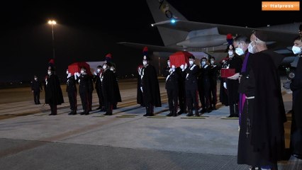 Attentato in Congo, l'arrivo delle salme di Attanasio e Iacovacci a Ciampino
