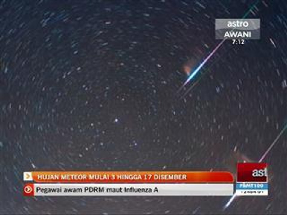 Hujan meteor mulai 3 hingga 17 Disember