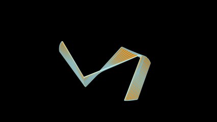 An origami style abstract animation with rotations