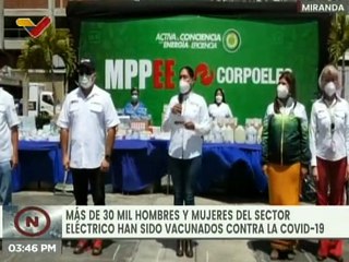 Más de 30 mil trabajadores del sector eléctrico han sido vacunados contra la COVID-19