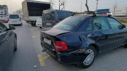 Alkollü ve ehliyetsiz sürücü önündeki aracı biçti; ayakta zor durdu