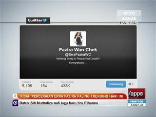 Kisah perceraian Erra Fazira paling trending hari ini