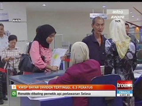 KWSP bayar dividen tertinggi, 6.3 peratus