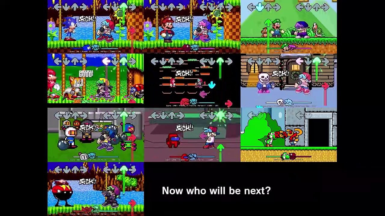 Friday Night Funkin_ VS Dorkly Eggman + Sonic, Tails, Mario, Imposter, etc _ For Hire Song (FNF Mod)