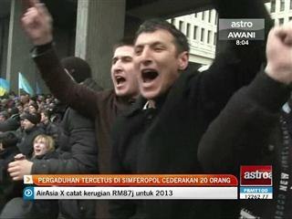 Pergaduhan tercetus di Simferopol cederakan 20 orang