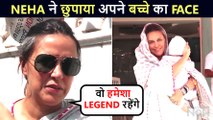 Neha Dhupia Covers Her Son's Face From Media, Pays Tribute To Bappi Lahiri|Spotted Outside Gurudwara