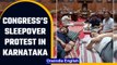 Congress stages sleepover protest in Karnataka demanding resignation of Eshwarappa |Oneindia News